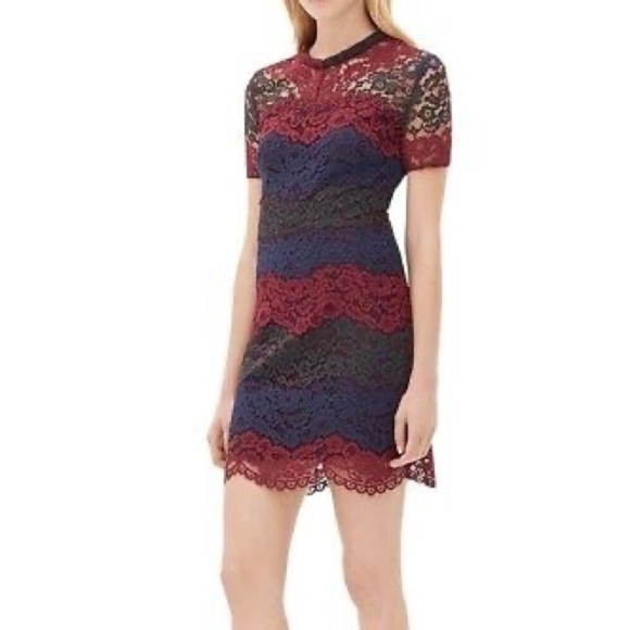 Sandro Rodney lace colorblock mini dress size 1 small worn on CW network - Picture 2 of 11